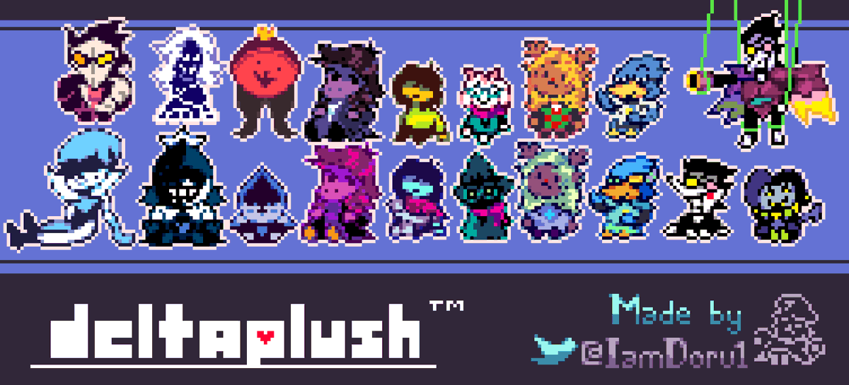 IamDoru1's tweet photo. Deltarune but everyone has been turned into a marketable plushie.

#pixelart #deltarune #deltarunechapter2 #ralsei #deltaruneralsei #ralseifanart #spamton #SpamtonNEO #noelleholiday  #pixelartist #pixelartmeme #deltarunememe #ドット絵 #ドット絵こんばーた https://t.co/q753QuORcv