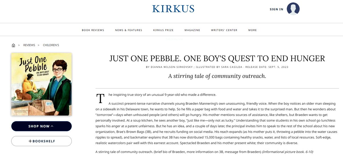 A KIRKUS REVIEW!!!! I'm happy dancing, world! #kidlit #kirkus #communityoutreach #kidempowerment