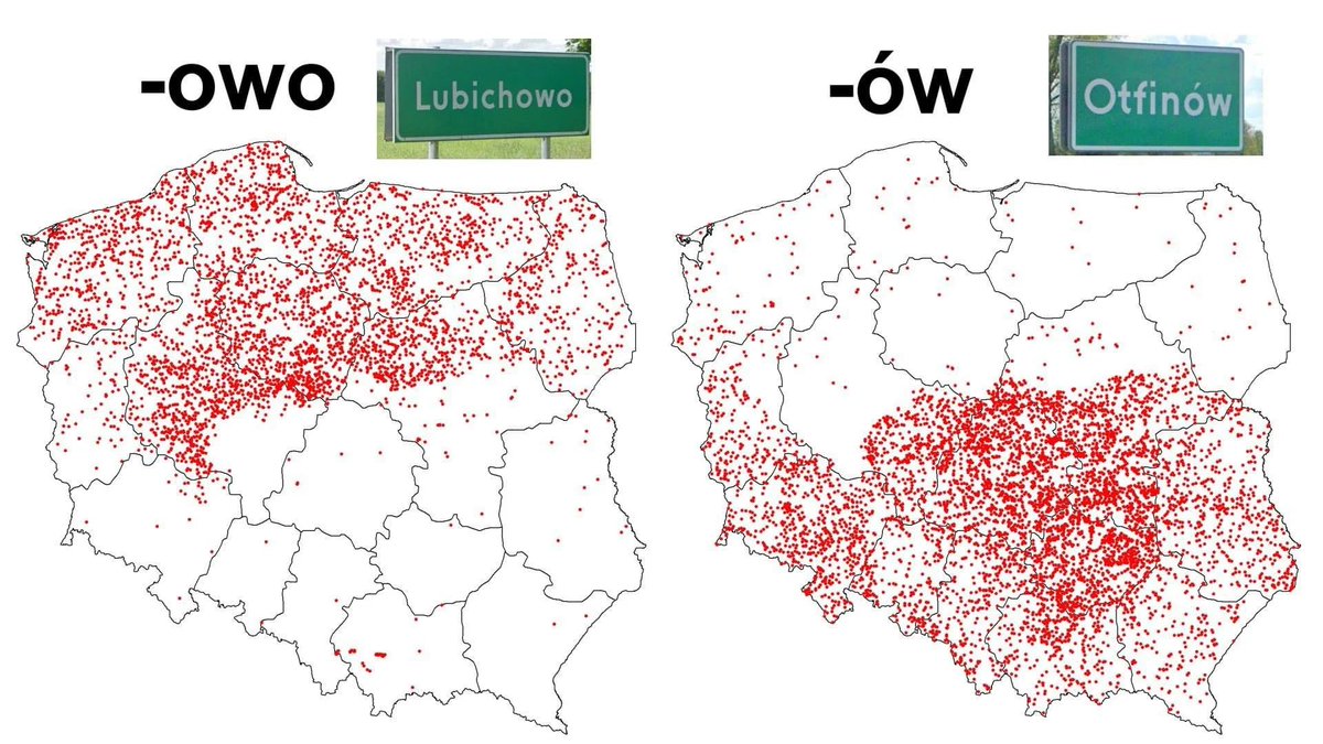 Endings of place names in Poland