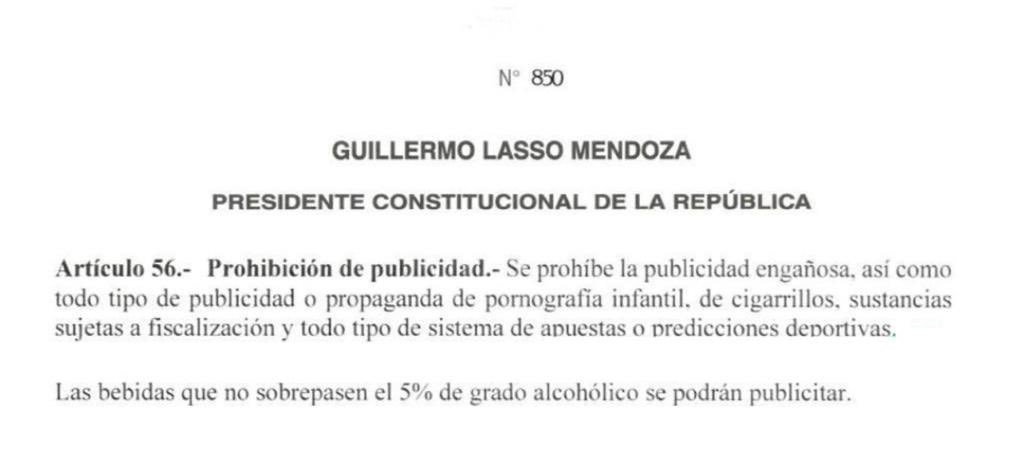 El #Ecuador es el único país de la región y 1 de los 3 únicos países en el mundo que a través de la Ley de Comunicación prohíbe la publicidad de las cervezas artesanales➕5% ABV. Les preguntamos a los candidatos, cuál es es su opinión al respecto?<a href="/DanielNoboaOk/">Daniel Noboa Azin</a> <a href="/LuisaGonzalezEc/">Luisa González</a>