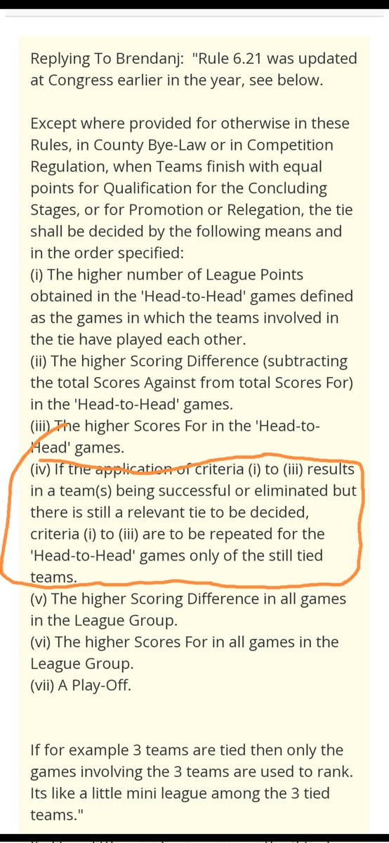 leamyalan's tweet photo. @cbaixbx @DLynchSport It should be the mills appealing the bridge have nothing to appeal. The fact the bridge and the mills are on the same points and are the 2 fighting for 3rd and 4th place it should be points difference between them 2 teams, effectively comes down to the head to head 🤔 https://t.co/E6SpmdYDBC