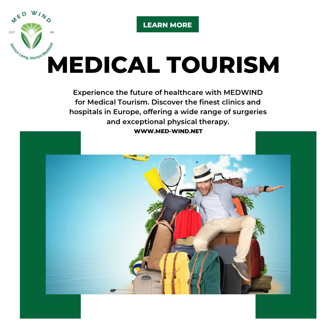 MedWind_'s tweet photo. Experience the future of healthcare with MEDWIND for Medical Tourism. Discover the finest clinics and hospitals in Europe, offering a wide range of surgeries and exceptional physical therapy. Trust in our expertise and explore the world of advanced medical treatments. https://t.co/4agCXX0PdY