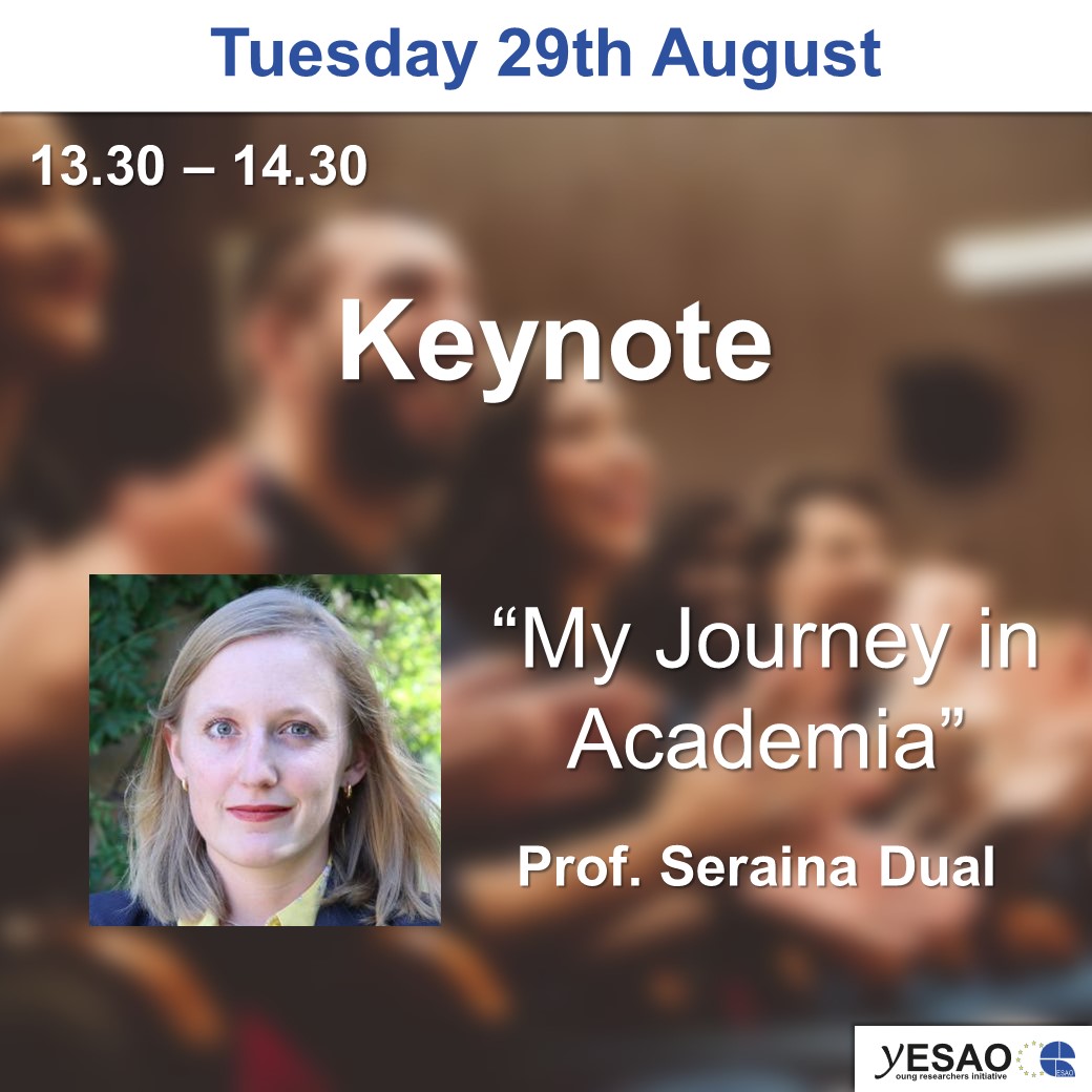 yESAO (@esao_y) on Twitter photo Schedule picture 12/16 : Keynote
Tuesday 29th August : 13.30 – 14.30
“My Journey in Academia” by Prof. <a href="/DualSeraina/">Seraina Dual</a> from <a href="/KTHuniversity/">KTH Royal Institute of Technology</a>
More information have been sent by email ;)
If you have any question, feel free to ask here or mail us at yesao@esao.org Schedule picture 12/16 : Keynote
Tuesday 29th August : 13.30 – 14.30
“My Journey in Academia” by Prof. <a href="/DualSeraina/">Seraina Dual</a> from <a href="/KTHuniversity/">KTH Royal Institute of Technology</a>
More information have been sent by email ;)
If you have any question, feel free to ask here or mail us at yesao@esao.org