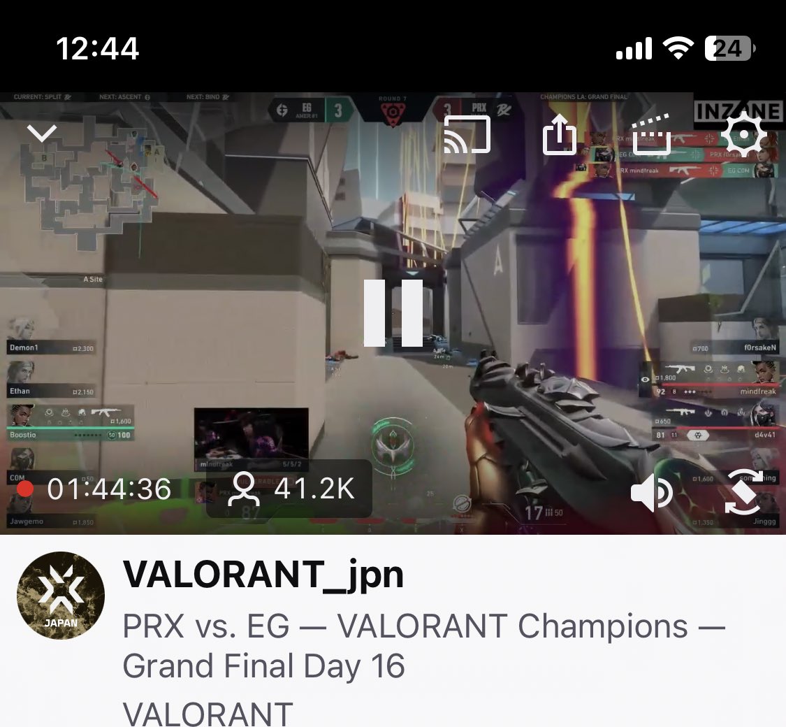 41k fans in japan awake at 4:30 am to support <a href="/pprxteam/">Paper Rex</a> and <a href="/EvilGeniuses/">Evil Geniuses</a> #VALORANTChampions