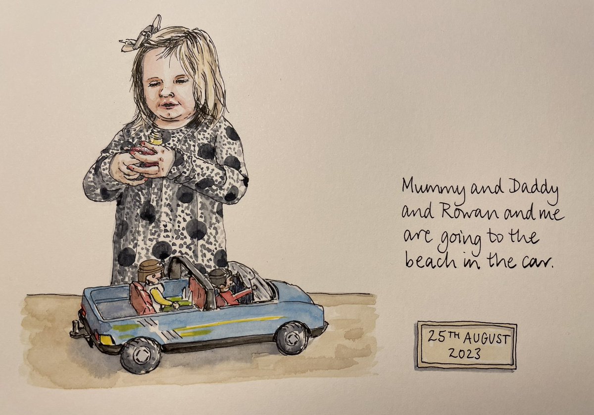 Just turned two…so interesting to observe what she brings from her experience of the world to her play world 💚

#grandchildren #granny #play #smallworldplay #drawing #memories