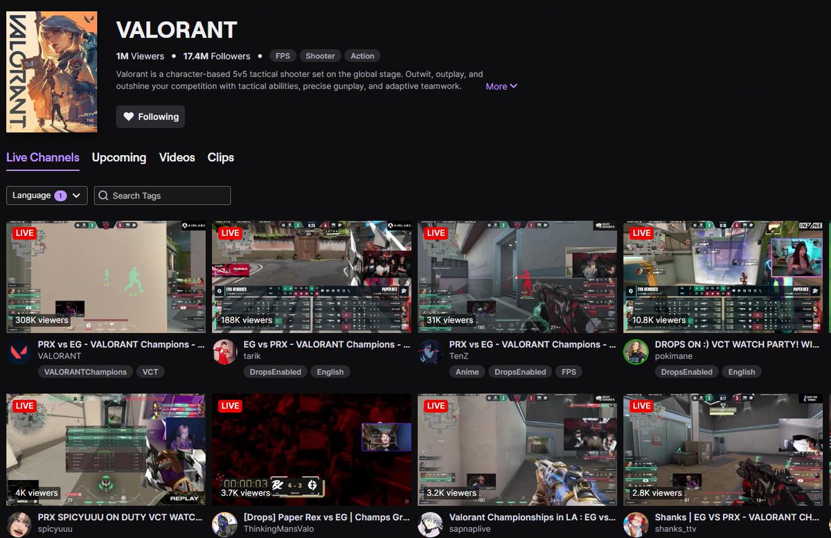 1M+ People are watching Valorant, that's crazy 🤯 #valorant #Vctchampions