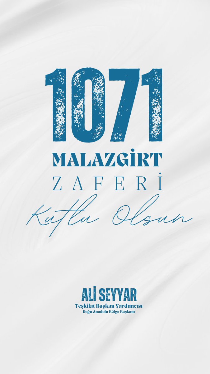 AliSeyyarrr's tweet photo. #Malazgirt Zaferi, bu topraklardaki varoluşumuzun, birliğimizin ve geleceğimizin işareti, kutlu bir başlangıçtır…
#MalazgirtZaferi’nin 952. yıldönümünde Sultan Muhammed Alparslan başta olmak üzere tüm şehit ve gazilerimizi rahmet ve minnetle anıyorum…
#MalazgirtZaferi1071 https://t.co/w03cYG0fYk