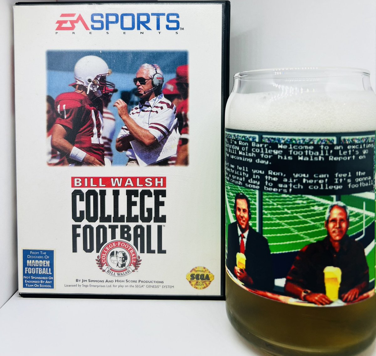 College football is BACK!! #collegefootball #cfb #retrogaming #craftbeer #properglassware #billwalsh #ncaafootball14