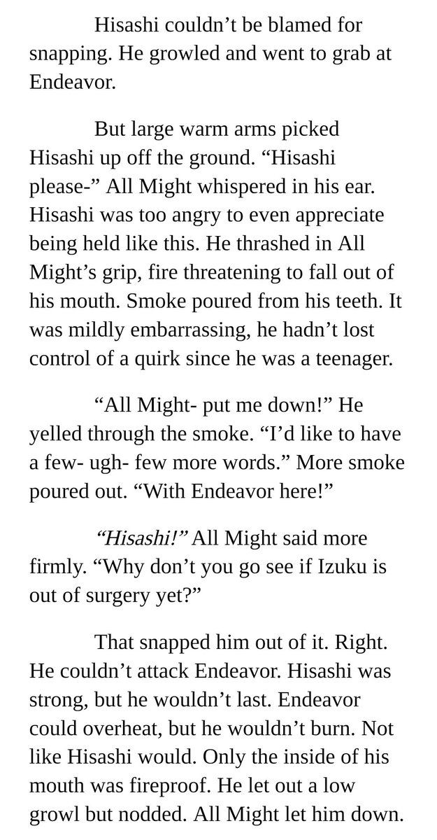 roxi2star's tweet photo. The Give and Take repost is coming soon! So here's a preview of a new scene. This was in GAT from Enji's pov but this time from Hisashis. My good AFO/Izuku's cool hot dad! Send Endeavor to the Shadow Realm Hisashi! (Set just post the tddk sports festival fight) #mha #dadforone https://t.co/J15ejurcuP