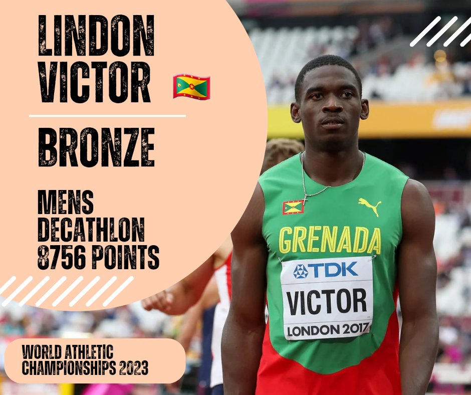 haron_f's tweet photo. Congratulations Lindon Victor 👏🏾 👏🏾 👏🏾 👏🏾 on securing the Bronze 🥉🥉🥉 in the Men's Decathlon 🇬🇩🇬🇩🇬🇩 https://t.co/wwqu1NdA5C
