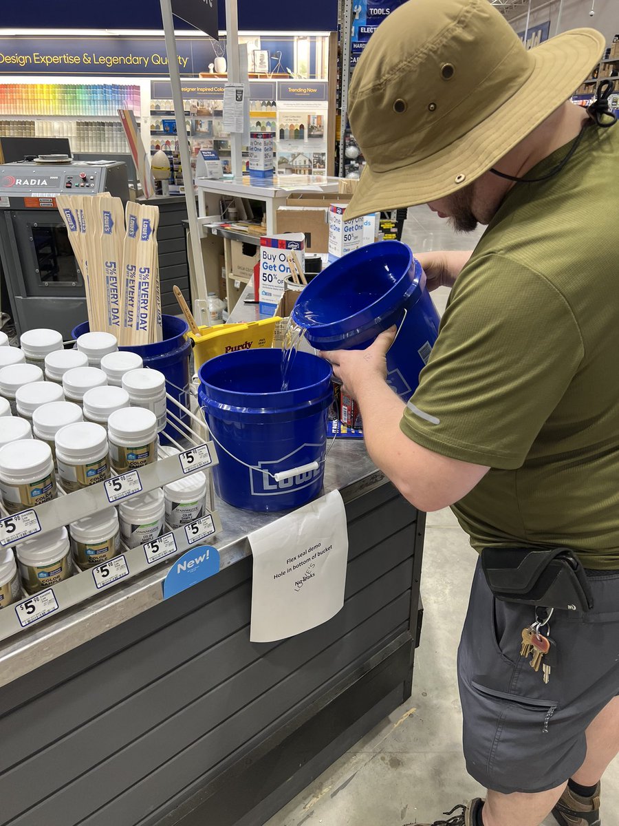 JoeRich69403259's tweet photo. Flex seal demo at 2205. Come check it out. @BenitoKomadina @JBBailey9 @kennygrimsley https://t.co/hxpMVRr38c