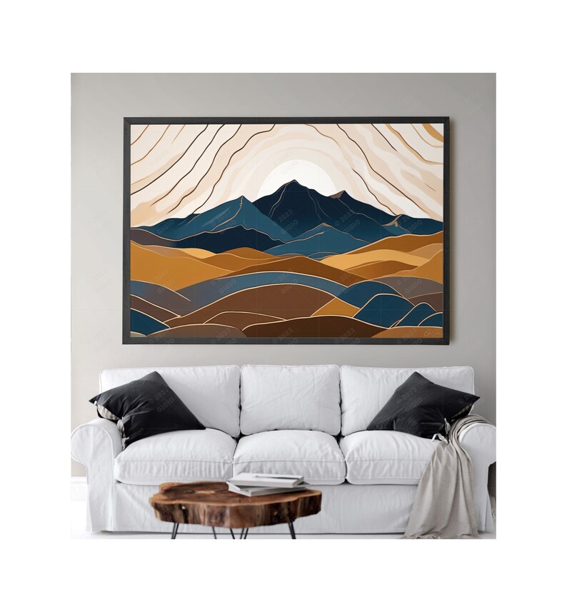 'Boho mountains' by GiGio ❤️ #mountains #landscape #decoration #painting #paysage #montagnes @DreamyBoho2 etsy.com/shop/DreamyBoh…