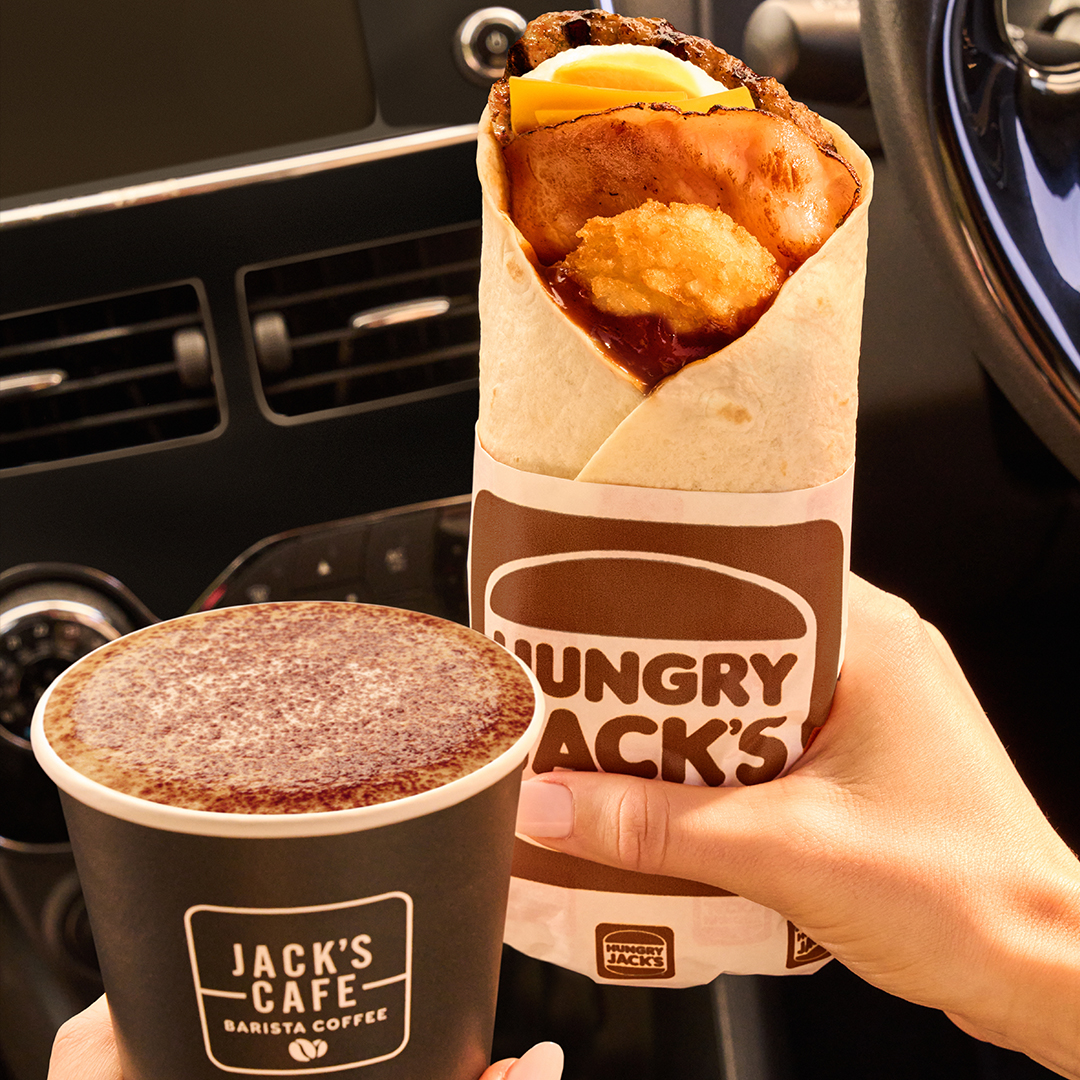 We've got your brekky all wrapped up! ☕️☀️ Pick-up a Wrap & Capp in drive-thru now! A mouth-watering Big BBQ Brekky Wrap, and a rich, velvety & smooth barista-made Cappuccino. A sizzling brekky is just around the corner. 😋 Available before 11am.