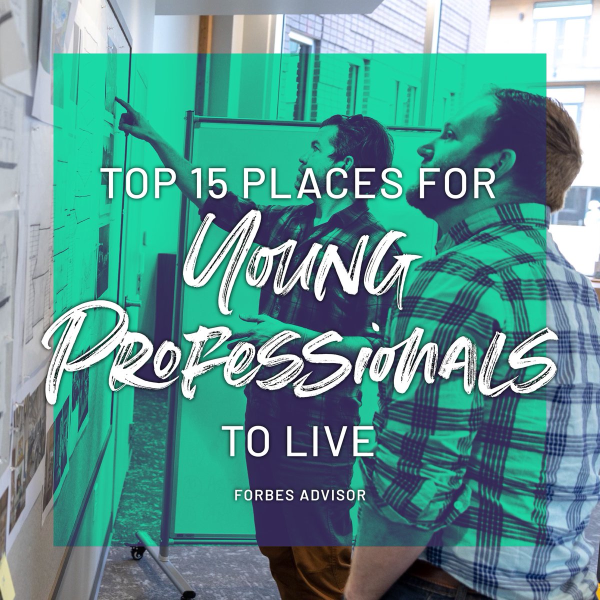 Wichita ranks in the top 15 places for young professionals to live, according to @ForbesAdvisor. #RelentlesslyOriginal View the list at bit.ly/458ap1B.