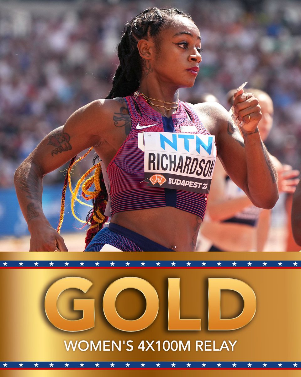 .<a href="/TeamUSA/">Team USA</a> women win GOLD in the 4x100m relay finals! 

#WorldAthleticsChamps