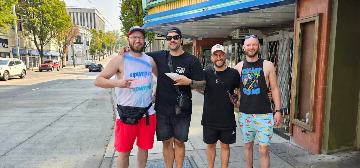 IICOADII's tweet image. In Seattle for the @ElectricCallboy show and randomly bumped into Kevin and Nico. so stoked they took time to talk for a few and take a picture.