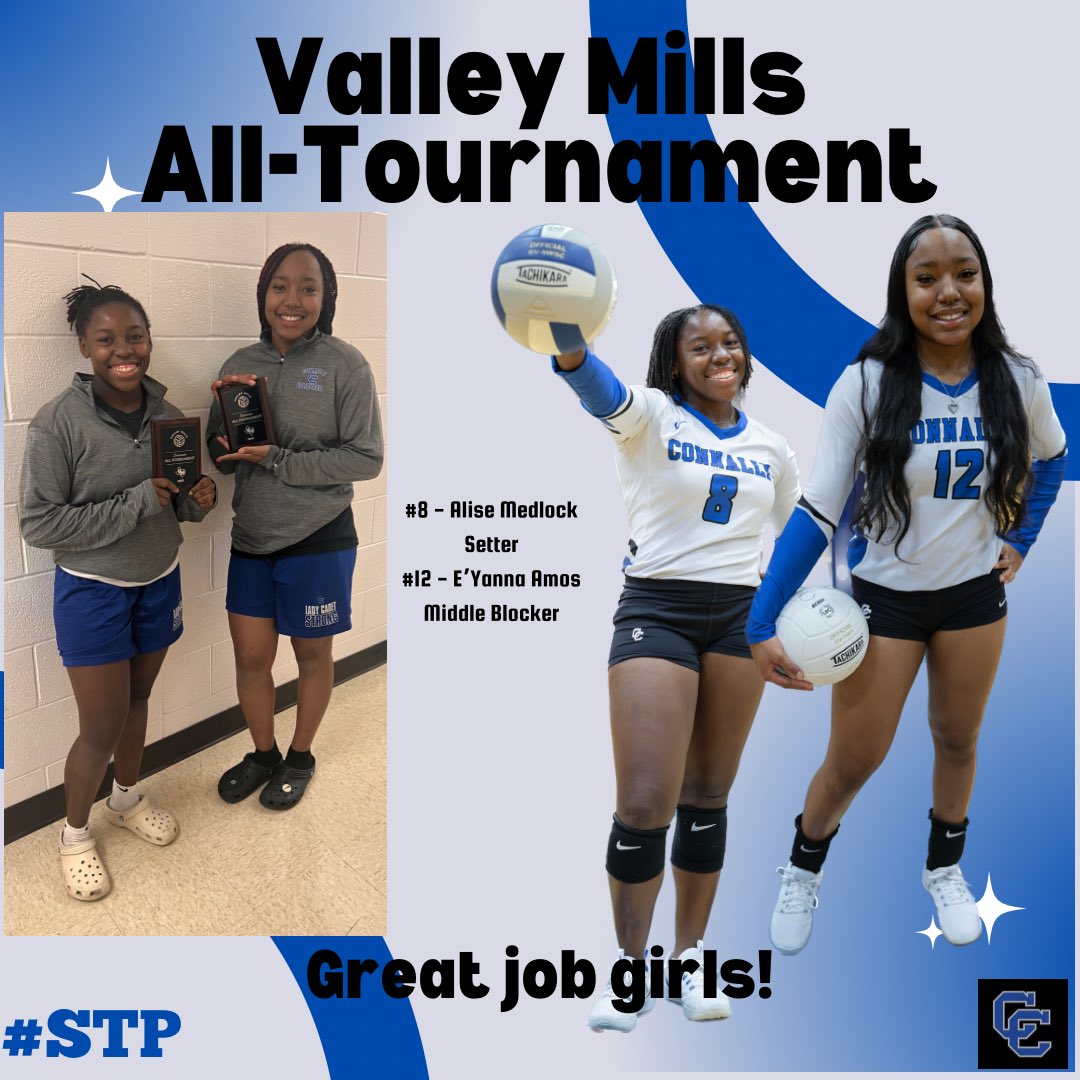 Waco Connally Lady Cadet Volleyball🏐 (@ladycadet_vb) on Twitter photo All-Tournament Selections go to <a href="/AL15E_78/">alise</a> & <a href="/EyannaAmos/">E’Yanna Amos</a> ❗️Great job girls🏐💙💪🏽 #STP
<a href="/reeeeeupppppp/">Coach Snell 2.0</a> @chandlersharp13 <a href="/rearee_/">Coach Reed</a> <a href="/GerikTerry/">Terry Gerik</a> <a href="/CCadetAthletics/">Connally Athletics</a> <a href="/ConnallyISD/">Connally ISD</a> <a href="/connally_hs/">Connally High School</a> <a href="/Hermpereira25/">Hermann Pereira</a> All-Tournament Selections go to <a href="/AL15E_78/">alise</a> & <a href="/EyannaAmos/">E’Yanna Amos</a> ❗️Great job girls🏐💙💪🏽 #STP
<a href="/reeeeeupppppp/">Coach Snell 2.0</a> @chandlersharp13 <a href="/rearee_/">Coach Reed</a> <a href="/GerikTerry/">Terry Gerik</a> <a href="/CCadetAthletics/">Connally Athletics</a> <a href="/ConnallyISD/">Connally ISD</a> <a href="/connally_hs/">Connally High School</a> <a href="/Hermpereira25/">Hermann Pereira</a>
