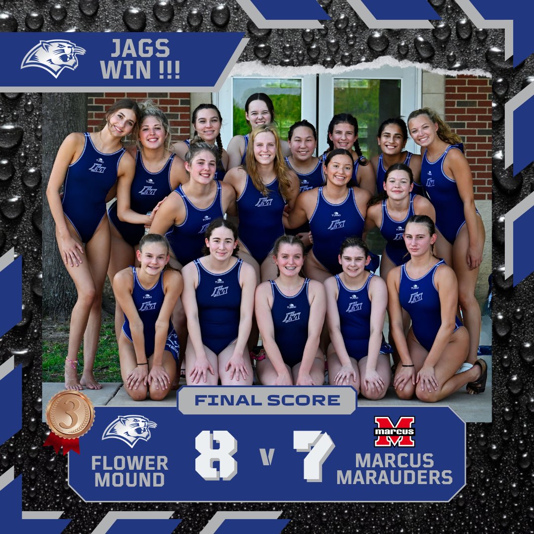 waterpolofmhs's tweet photo. Lady Jags secure third place at the Scot/Ranger Invite after a close game against Marcus! Congratulations ladies! #JagsWIN #WaytoGoJags #JagWaterPolo https://t.co/6zRbRUiSlv