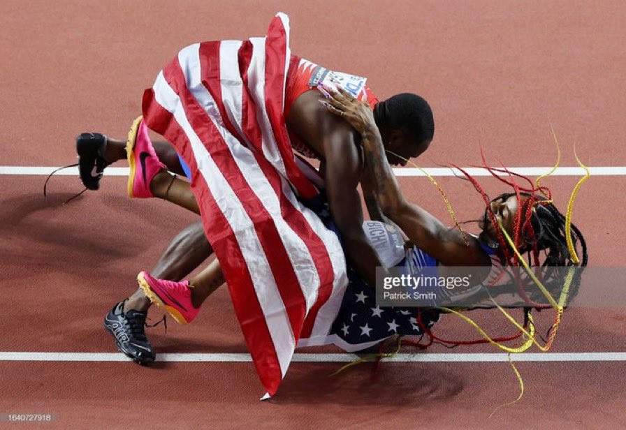 Now Bitch Christian Coleman knocked Sha’Carri Richardson OWT!!!

I’m so fucking weak!!! 😭😭😭😭#Budapest2023 #ShaCarriRichardson #usatf #noahlyles #fba #stt