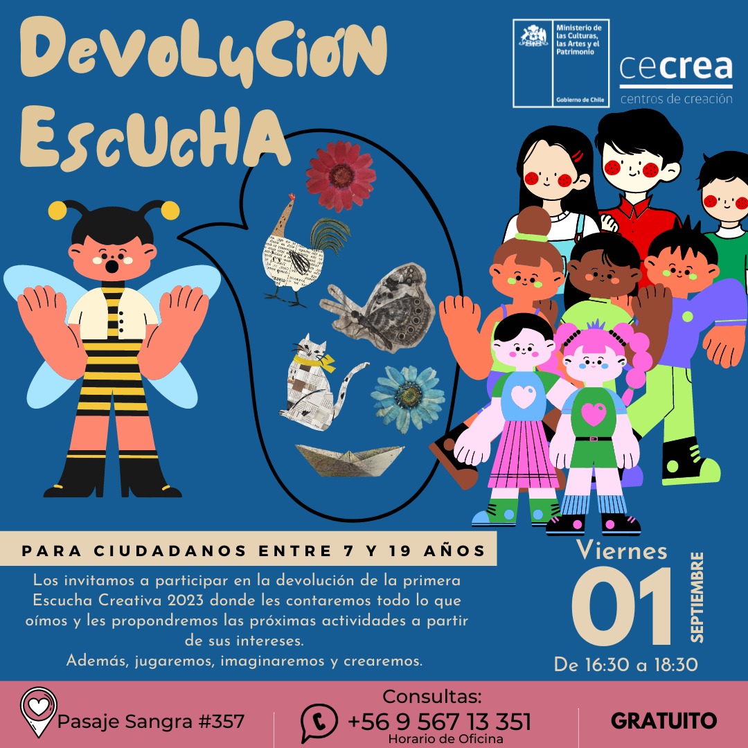 Te invitamos a participar!!!
Para participar sólo debes llenar el formulario que está en este  🔴Link forms.gle/fhcmfpMNR8qZmH…
💥Es gratis y recuerda que todas nuestras actividades incluyen los materiales!!!
<a href="/Kateryn_Garzon/">Kateryn Garzón</a> <a href="/seremieducarica/">Seremi Educación Arica y Parinacota</a> <a href="/Cultura_Arica/">SEREMI_Culturas_Arica</a> <a href="/Cecrea_cultura/">Cecrea</a>