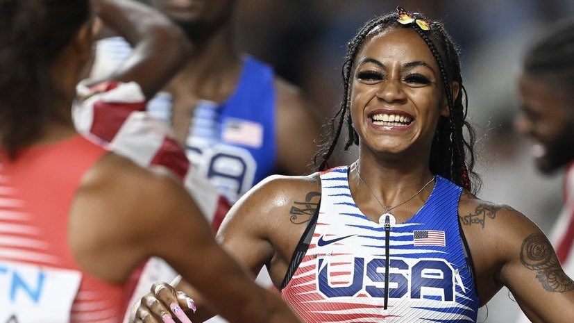 LSUTrackField's tweet photo. Three medals in her first WC appearance. 🫶

#GeauxTigers | 📸 @WorldAthletics https://t.co/RZCl26c1PC