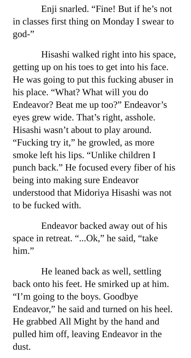 roxi2star's tweet photo. The Give and Take repost is coming soon! So here's a preview of a new scene. This was in GAT from Enji's pov but this time from Hisashis. My good AFO/Izuku's cool hot dad! Send Endeavor to the Shadow Realm Hisashi! (Set just post the tddk sports festival fight) #mha #dadforone https://t.co/J15ejurcuP