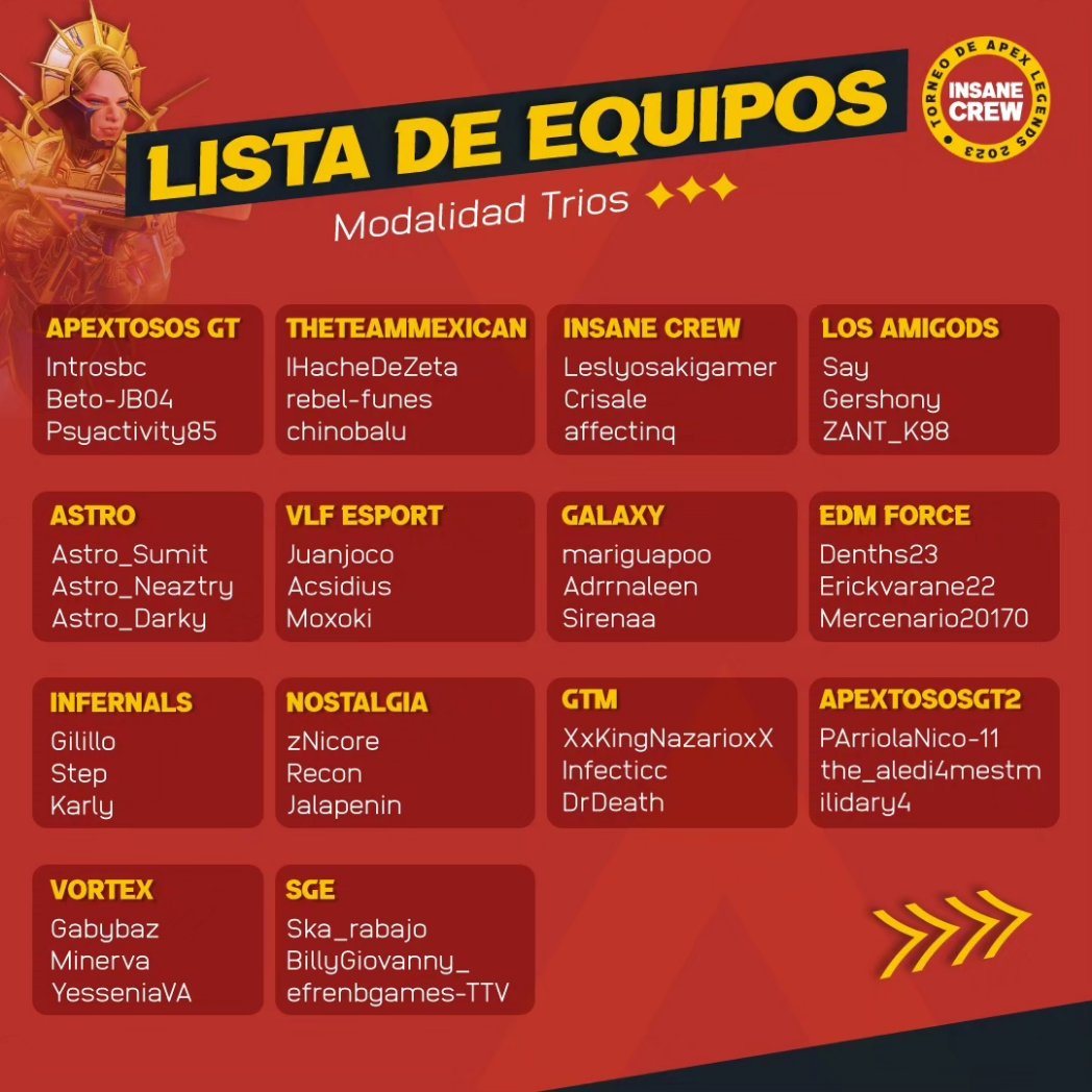 InsaneCrew__'s tweet photo. Es un gusto para nosotros informarles que el día de hoy será el primero torneo organizado por nuestra ORG y será de ApexLegends 

Transmitido por twitch: https://t.co/ee2DGwmaBe

TORNEO DE LEYENDAS, LEEEETS GO 😎🥳

#ApexLegends #apexlegendslatam #apexlegendsps4 #apexlegendspc https://t.co/sbQPt6Mvwv