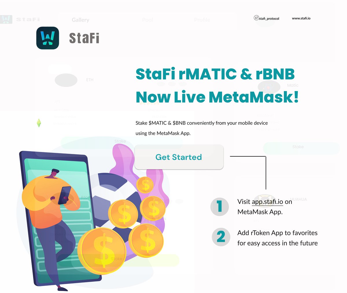 _brownish6's tweet photo. Stake $MATIC & $BNB effortlessly with StaFi's rToken integration on @MetaMask!
Enjoy #DeFi convenience on your mobile.
Learn how to start in just two simple steps!
#StaFi #rMATIC #rBNB #CryptoEarnings https://t.co/uzbJa7TmRu