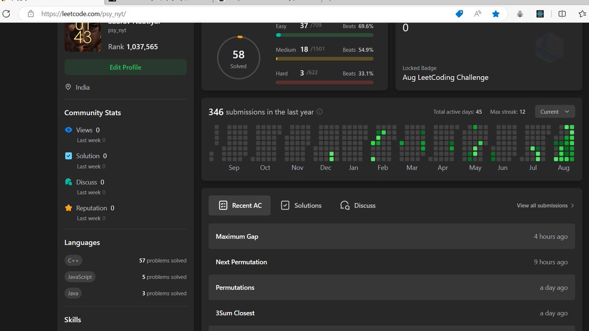 psyknyt's tweet photo. Day 42: #100DaysOfCode   today I solved two problems.  
-: next permutation.  
-: maximum gap 
.
#100daysofcodechallenge    #DSA https://t.co/nFy2yM8JS9