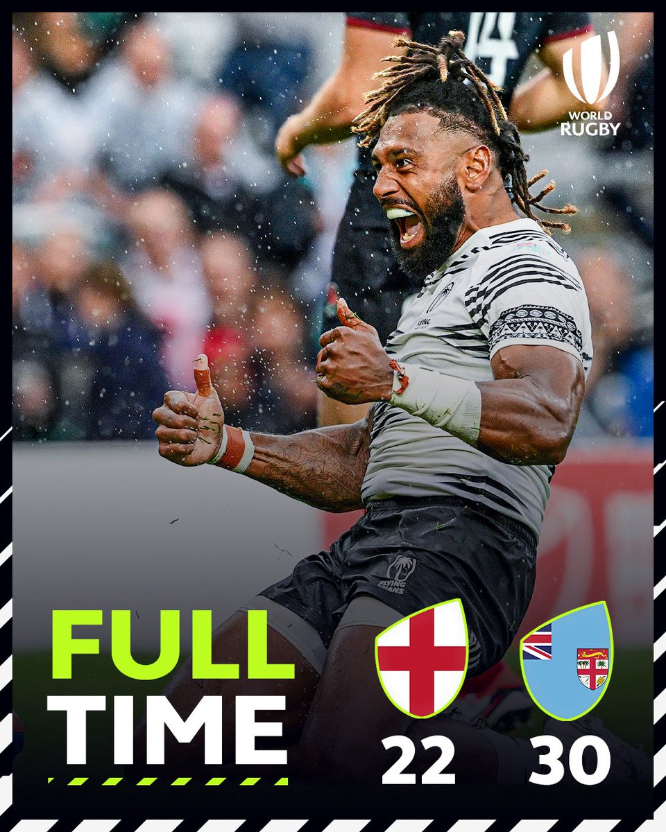 WorldRugby's tweet image. A historic first-ever win for @fijirugby against England 🙌

#ENGvFIJ