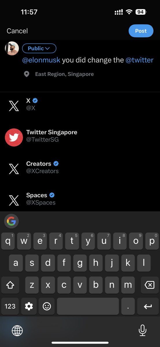 amankbindlish's tweet photo. @elonmusk you did change the @twitter suggestion to @X. However, @X still doesn't suggest @X handle. 
Is that intentional or a step to improve? https://t.co/gehgzbhaVo