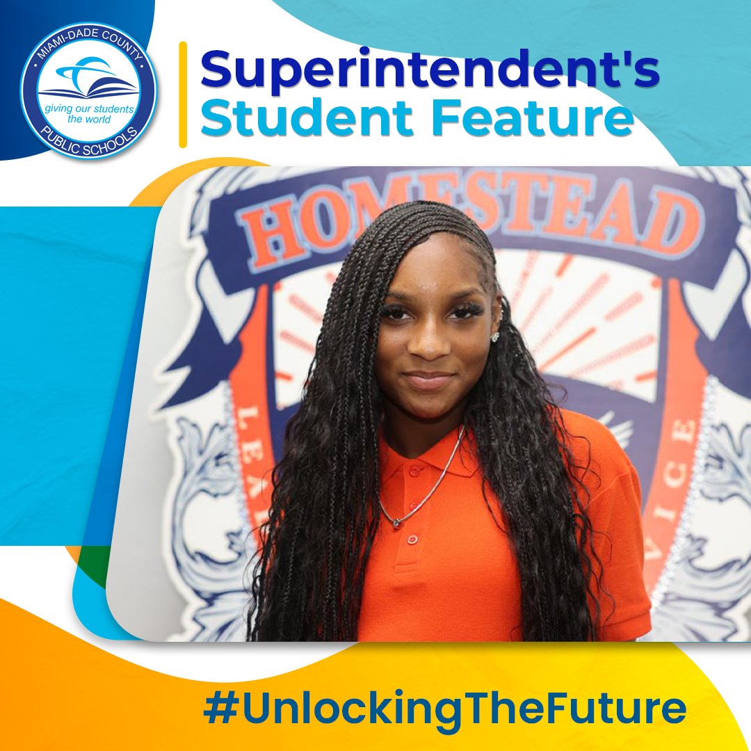 SuptDotres's tweet photo. Introducing Janiya, a 15-year-old prodigy at @MDCPS'@HomesteadSHS, forging an extraordinary path! Launching high school with college credits, she's rocketed from 9th to 12th grade in a mere year! Keep shinning bright, Janiya! Your journey inspires us all! #UnlockingTheFuture https://t.co/U2KwtJMf2U