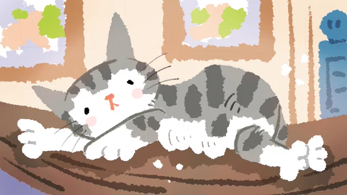のんびり。                   #絵 #イラスト #猫 #ネコ 