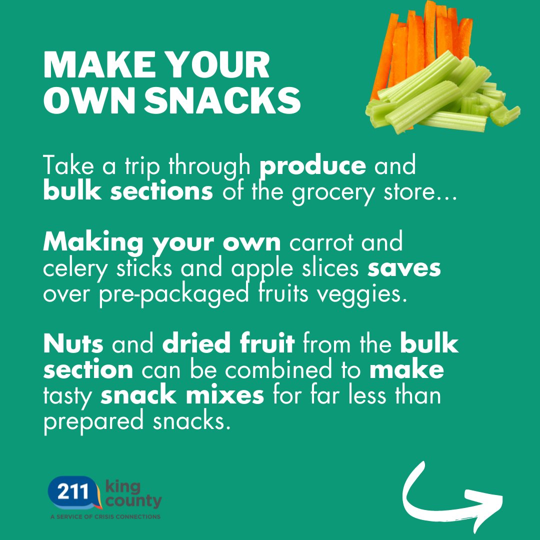 CrisisCXNs's tweet image. Calling all parents and caregivers! 📢
Stretch your school lunch budget: 

Meal plan with the kids 🗓️
Make your own snacks 🥕🍎
Ditch the juice boxes 👍

If you need help with your grocery budget, call 211 to see if you qualify for #basicfood #SNAPbenefits.

#backtoschool