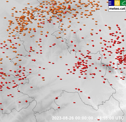 meteollac's tweet photo. La pluja és feble a #LaLlacuna on s'acumulen tot just 0,8mm.
I ja tenim els primers llamps sobre el municipi que haurem de vigilar: Un a la Serra de Font-Rubí (a la Plana de Mas Vallet) i l'altre a la Serra de Puigfred (a prop del Turó de Cantacorbs). https://t.co/hLMHLWXSIb