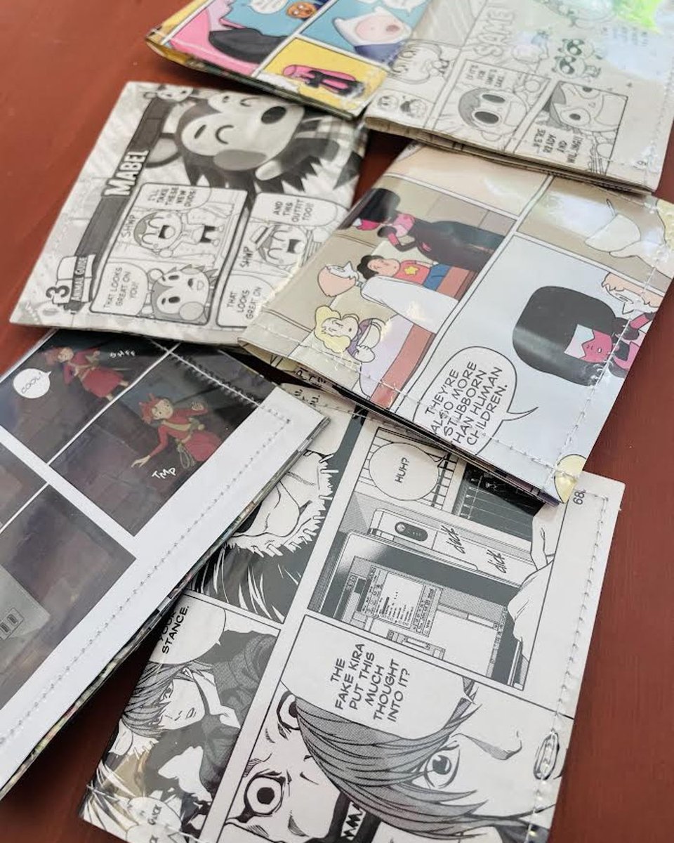 Looking for the perfect, fun wallet to carry your cards? Artist <a href="/smallrinilady/">SmallRiniLady @HomeVegging</a> (Bellevue, WA) handmakes these television, comic and Anime wallets! 📺

We have so many unique and different titles for you to choose from, available in store - ranging from Steven Universe to HxH. 🤯