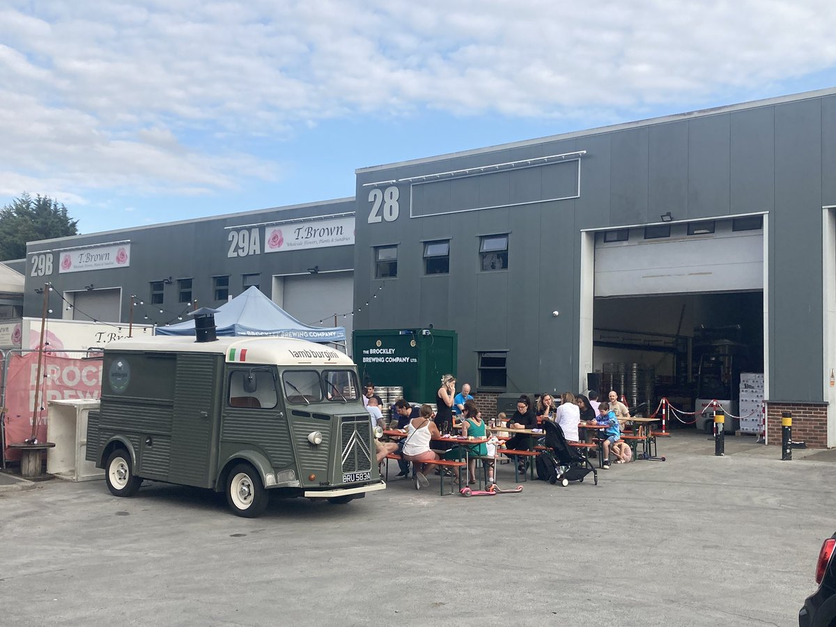 Finally visited <a href="/brockleybrewery/">Brockley Brewery</a> bigger site at Hither Grn. Now something of a veteran founded 2013, still doing a fair amount of cask, enjoyed the fine XPA. Good crowd including local families, comfy taproom, decent food truck, surprisingly welcoming amid the likes of Screwfix!