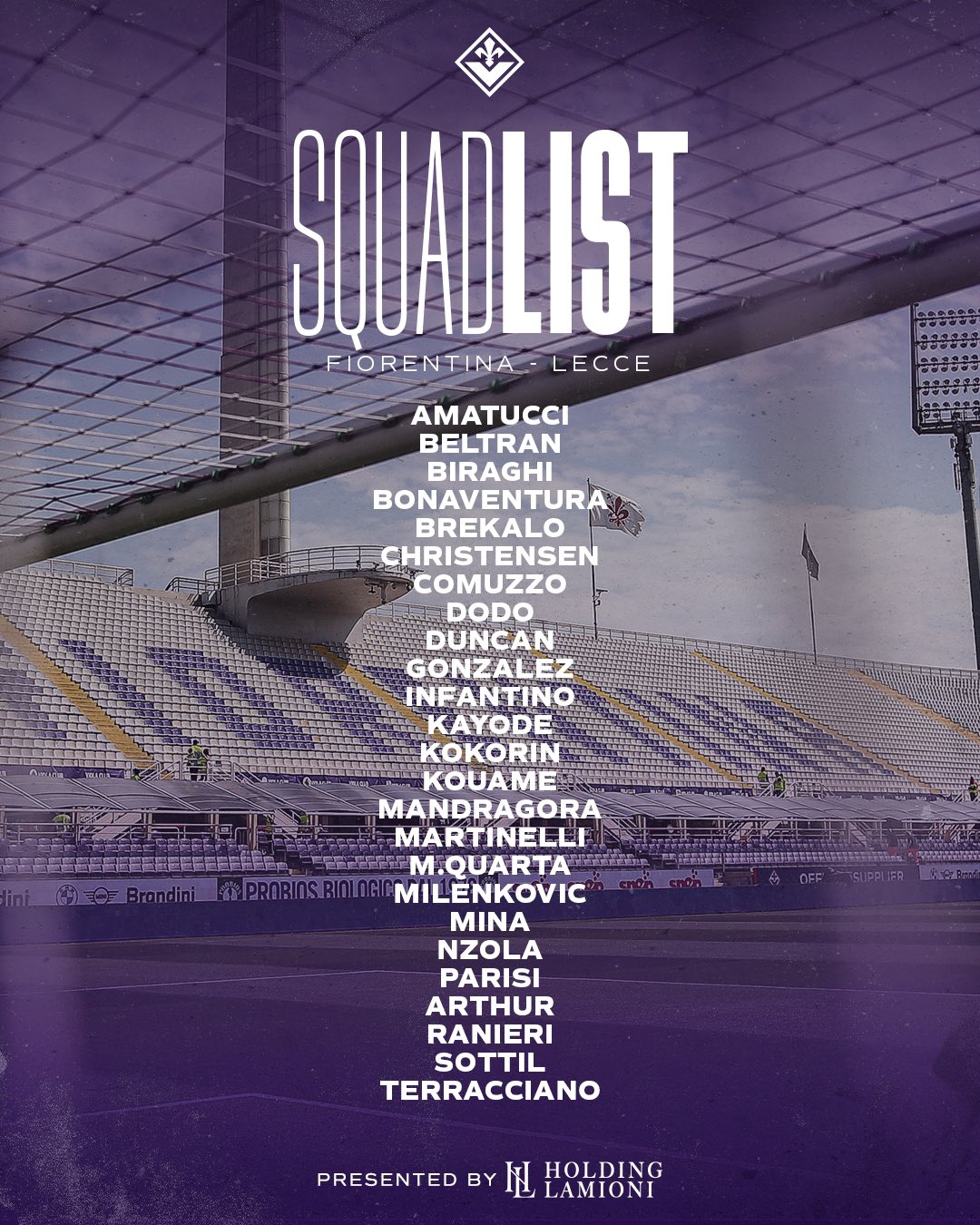 ACF Fiorentina English on X: SQUAD LIST