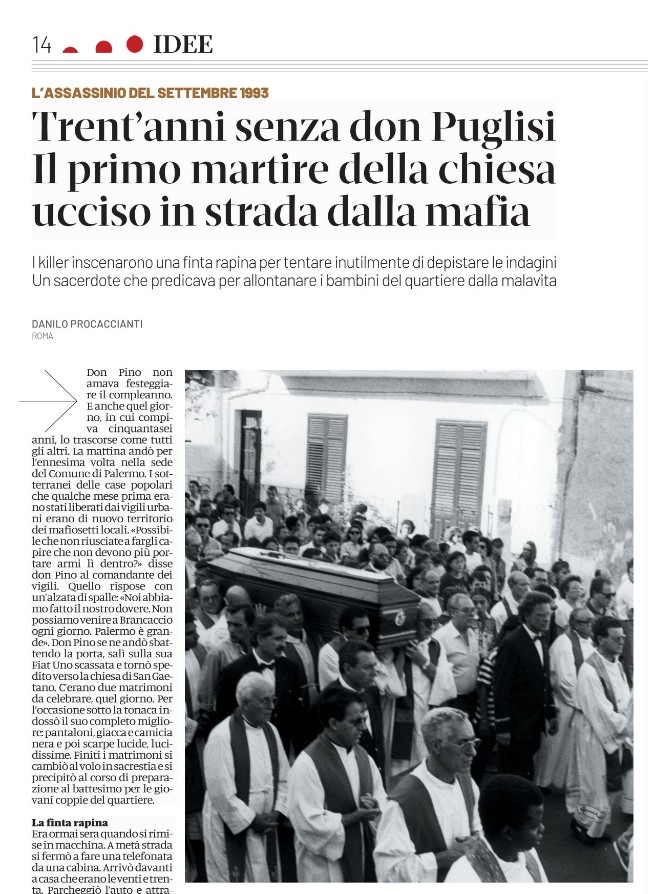 Grazie a <a href="/DomaniGiornale/">Domani</a> per aver ospitato un estratto del mio libro sulla storia di don Pino Puglisi. Un prete contro la mafia edito da <a href="/DeAgostiniLibri/">De Agostini Libri</a> sarà in libreria da lunedì 29 agosto.