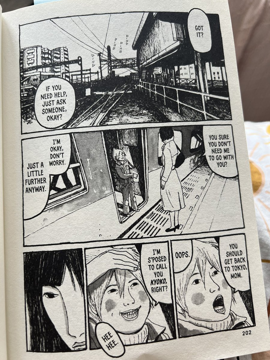 I have so many pages from this chapter bookmarked for obvious reasons. The final nail in the coffin is  him parting ways with his mom (who requests he calls her Kyoko and not Mom anymore) because his visit with her is over and him STILL trying to put on a brave face. 