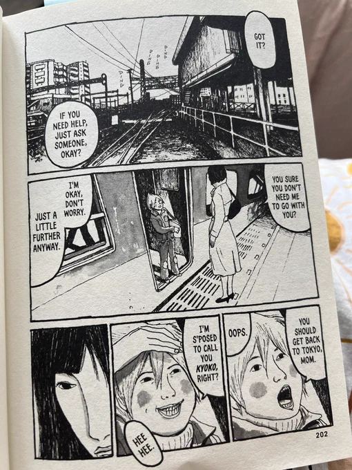 I have so many pages from this chapter bookmarked for obvious reasons. The final nail in the coffin is  him parting ways with his mom (who requests he calls her Kyoko and not Mom anymore) because his visit with her is over and him STILL trying to put on a brave face. 