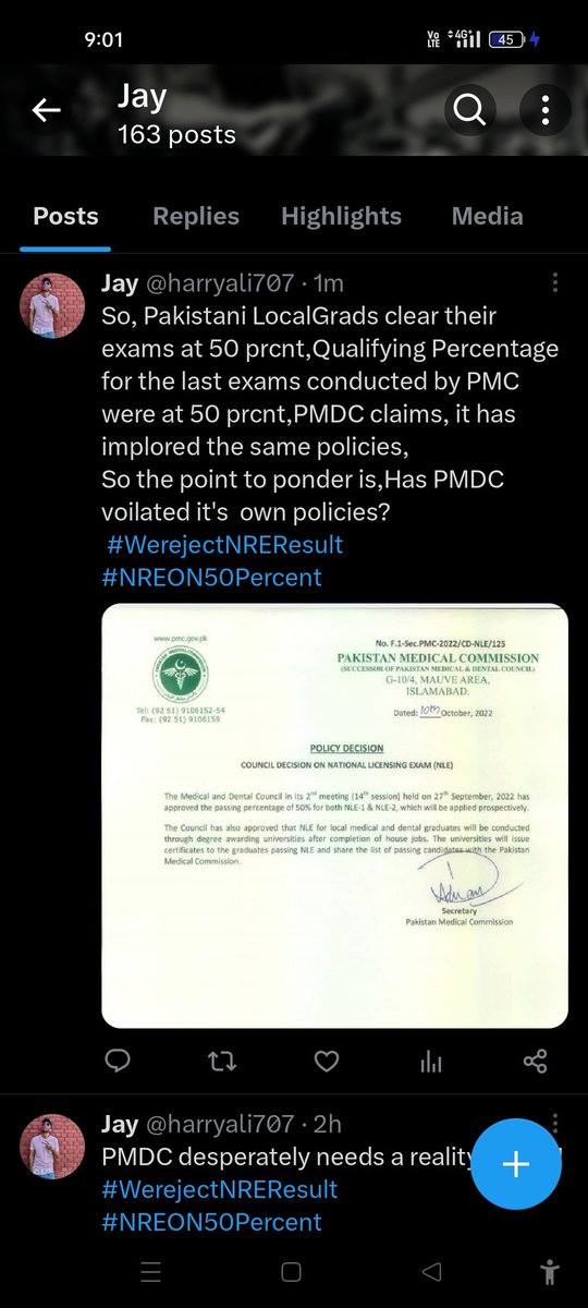harryali707's tweet photo. As it is evident PMDC is in violation of it's own policy, so will there be any sort of accountability? Who is responsible for the aftermath of such incompetence,that has affected lives of thousands of citizens
#WerejectNREResult 
#NREON50Percent 
@farzanakpmln 
@pmc_org 
@PakPMO https://t.co/PtYw3Uu7z4