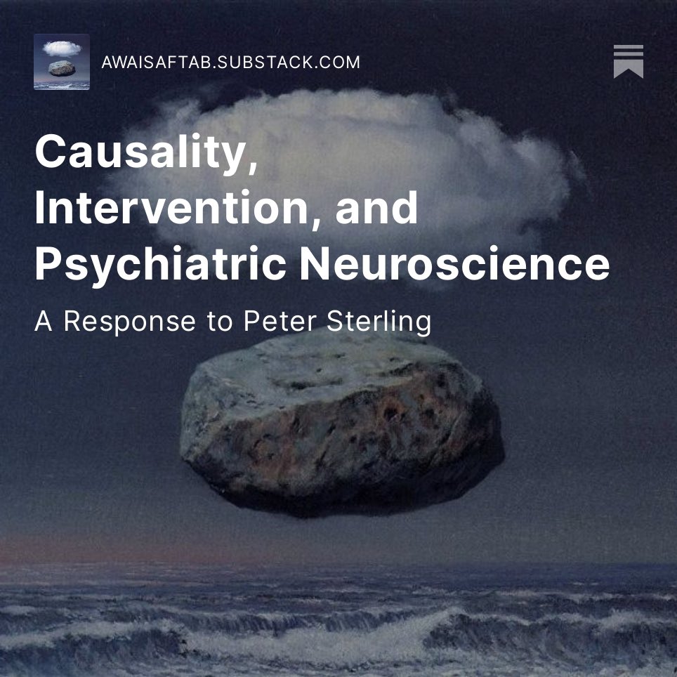 Causality, Intervention, and Psychiatric Neuroscience

A Response to Peter Sterling’s (<a href="/whatishealth21/">peter sterling</a> ) article on Mad in America

awaisaftab.substack.com/p/causality-in…