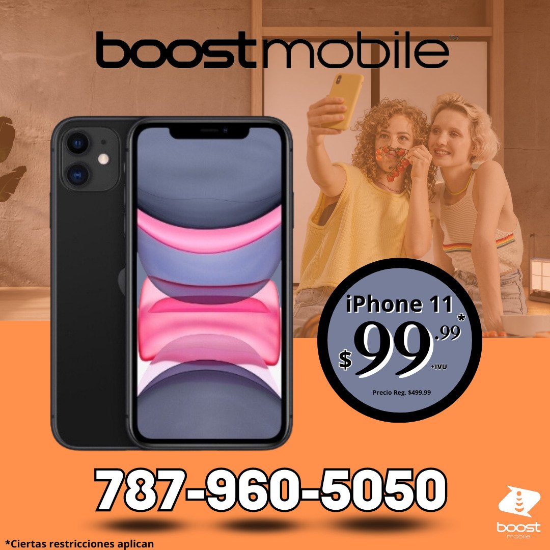 BCellsmart's tweet photo. 📱❤️ En Boost Mobile Cellsmart sabemos que mereces lo mejor sin romper tu presupuesto. Es por eso que tenemos esta oferta: el iPhone 11 a un precio que te permite cuidar tus finananzas. Llámanos hoy al (787) 960-5050
*Ciertas restricciones aplican.
Oferta por tiempo limitado https://t.co/Hi5vZrkyNM