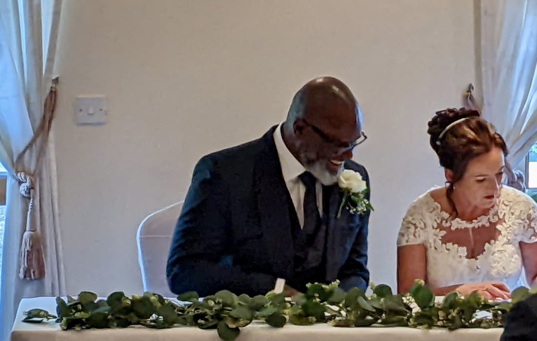 It was a real privilege and joy to sing at Theresa and Phillip’s wedding this afternoon.  A successful juggling act for our Rosh who was also a bridesmaid.