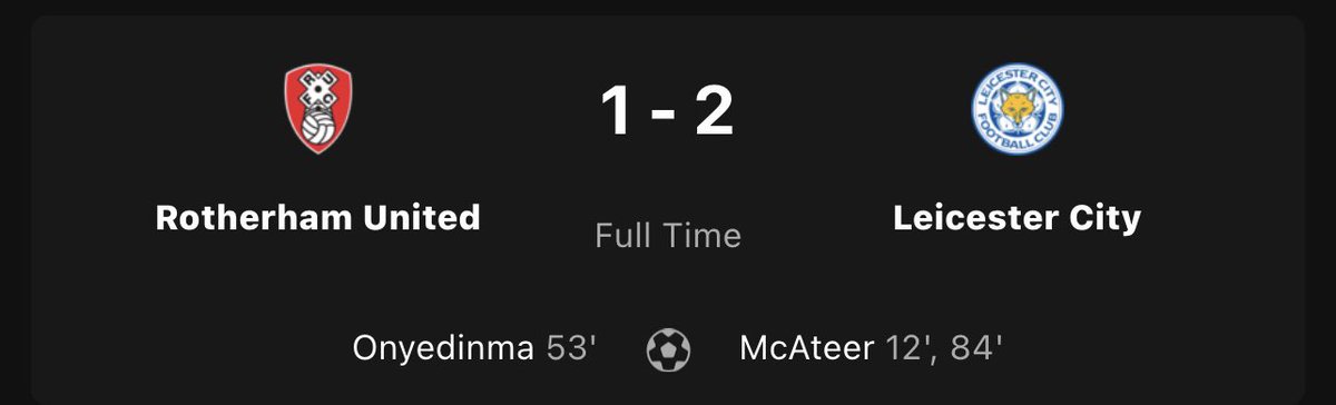 RishiMadlani's tweet photo. Boom 💥 it’s a double for @kasey_mcateer in a 2-1 win at Rotherham 🙌🏾🦊💙
Starting with 4 League wins (5 all competitions!) in a row for the 1st time in our history - we were a little lucky but I’ll take that 💪🏾🦊💙 #RotLei
Safe travels to the foxes fans returning from NY! https://t.co/8wSO2ys5Jh
