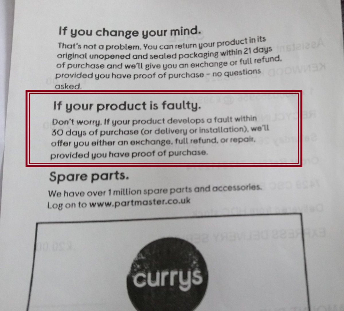 BoomInc62's tweet photo. Hi @curryspcworlduk do you stand by the policy printed on your receipts?
Cooker delivered today was faulty, reported as such to your Wolverhampton store within 30 minutes of delivery who say it is the manufacturer's responsibilty to provide uplift for return of the damaged item. https://t.co/oM2rcLbyke