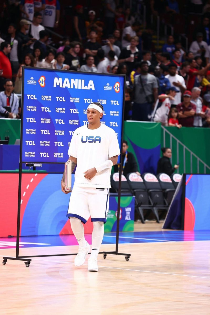 johnnydejesus_'s tweet photo. So Paolo literally leads USA, wins the Player of the Game award… And this is the headline ESPN/Brian Windhorst leads with… 🫠 Bruh,  the disrespect never ends. https://t.co/iKyk6ba6sd