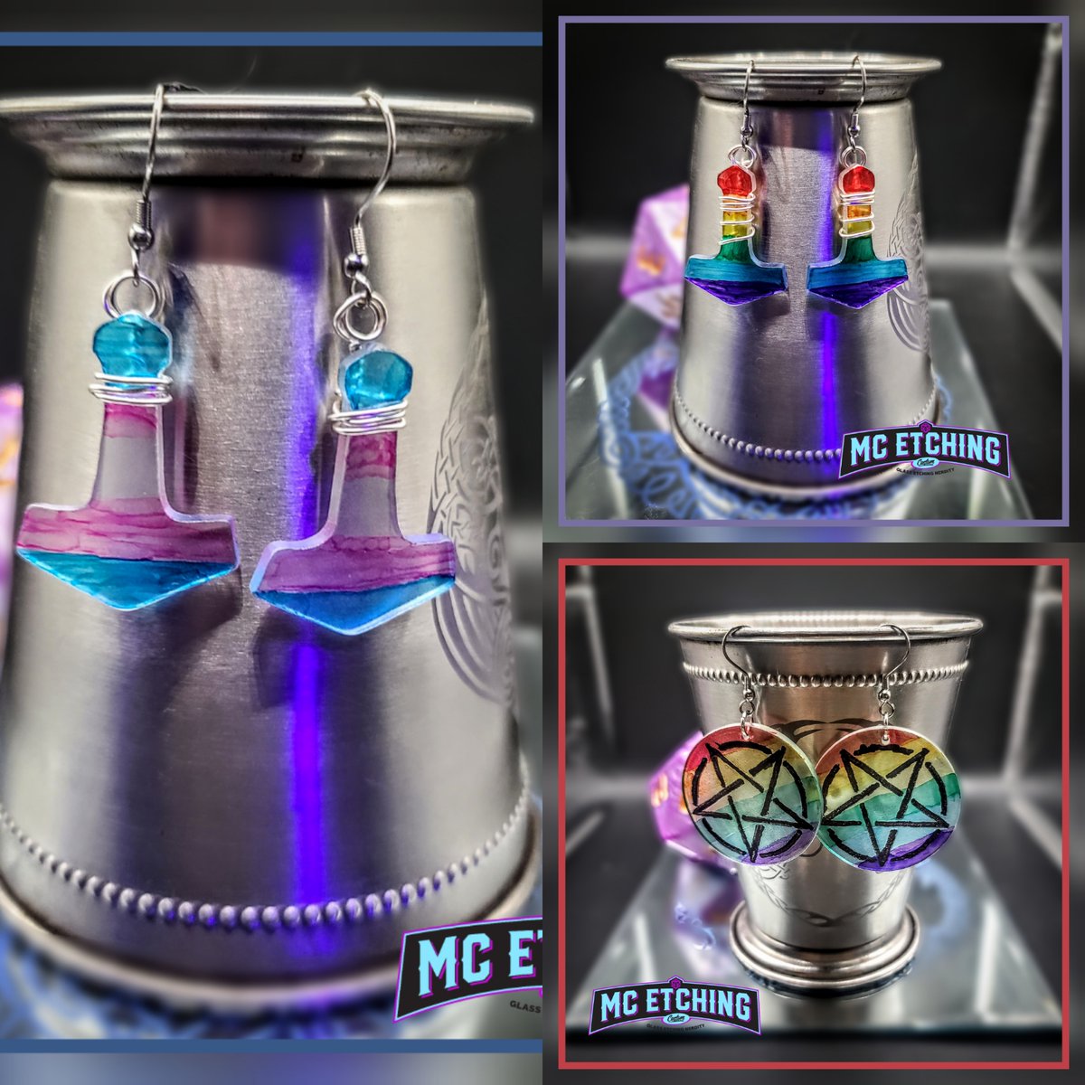 MC_Etching's tweet photo. Welcome to my booth!
Hi, I'm Nix! Glass artist &amp; silly himbo!
I do etched barware &amp; unique glass jewelry!
Just did a restock at the Ko-Fi shop!
Come by &amp; check out all the shiny baubles!
https://t.co/GRkcKECIxR Made to order barware
https://t.co/uMq3K3gqik Ready to ship pieces https://t.co/7Z03ZnxRIY