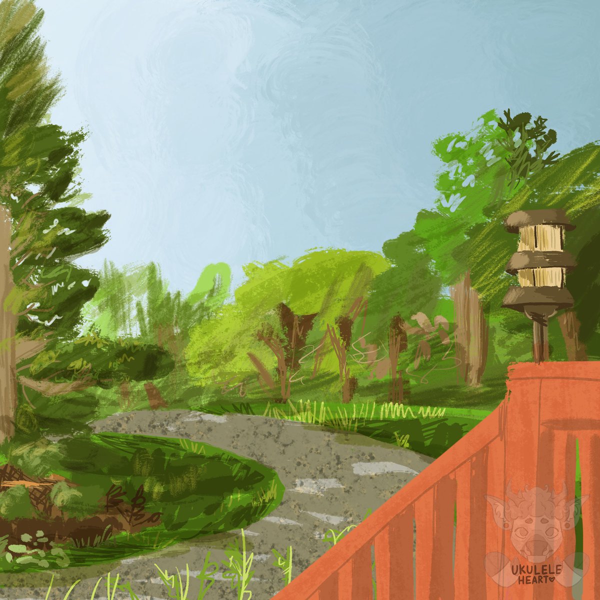 View from front porch // color study